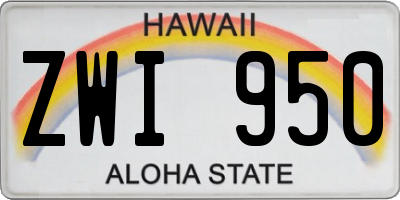 HI license plate ZWI950