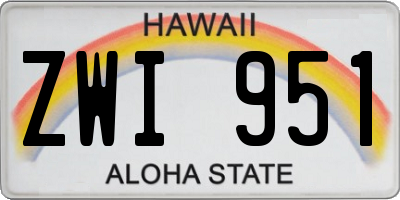 HI license plate ZWI951