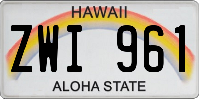 HI license plate ZWI961