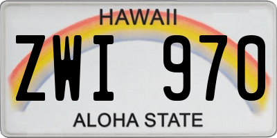 HI license plate ZWI970