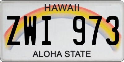HI license plate ZWI973
