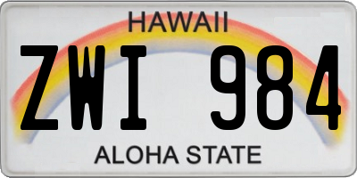 HI license plate ZWI984