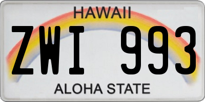 HI license plate ZWI993