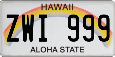 HI license plate ZWI999