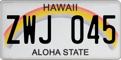 HI license plate ZWJ045