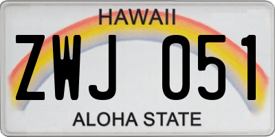 HI license plate ZWJ051