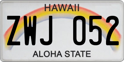 HI license plate ZWJ052