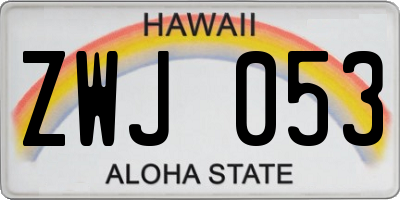 HI license plate ZWJ053