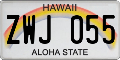 HI license plate ZWJ055