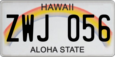 HI license plate ZWJ056