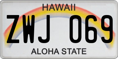 HI license plate ZWJ069