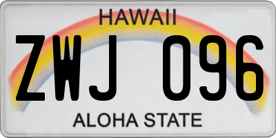 HI license plate ZWJ096