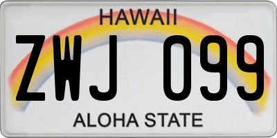 HI license plate ZWJ099