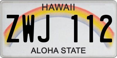 HI license plate ZWJ112