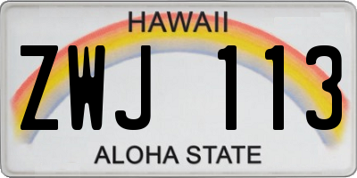 HI license plate ZWJ113