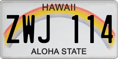 HI license plate ZWJ114