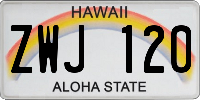 HI license plate ZWJ120