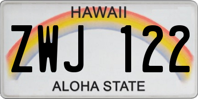 HI license plate ZWJ122
