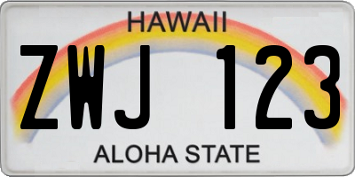HI license plate ZWJ123