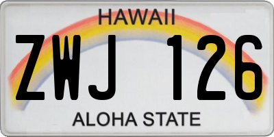 HI license plate ZWJ126