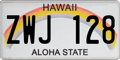 HI license plate ZWJ128