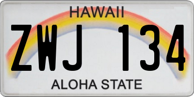 HI license plate ZWJ134
