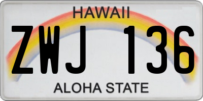HI license plate ZWJ136