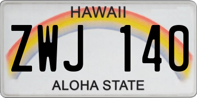 HI license plate ZWJ140