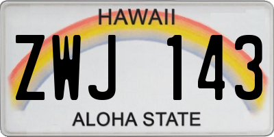 HI license plate ZWJ143