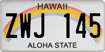 HI license plate ZWJ145