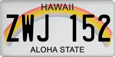 HI license plate ZWJ152