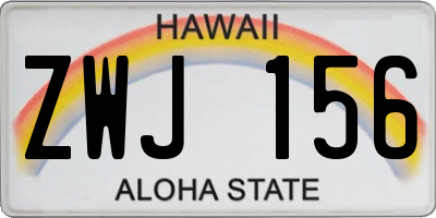 HI license plate ZWJ156