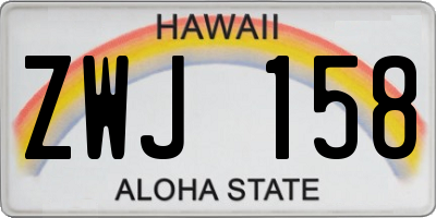 HI license plate ZWJ158