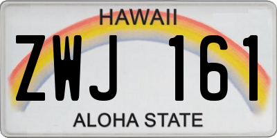 HI license plate ZWJ161