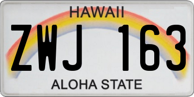 HI license plate ZWJ163