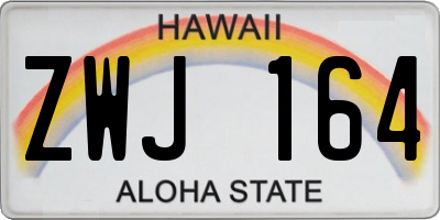 HI license plate ZWJ164