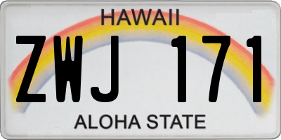 HI license plate ZWJ171