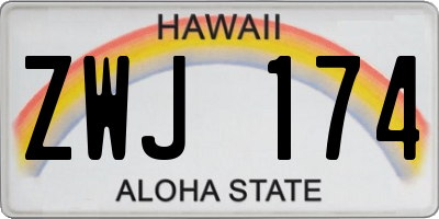 HI license plate ZWJ174