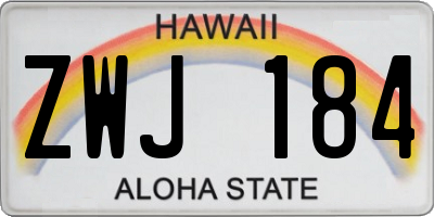 HI license plate ZWJ184
