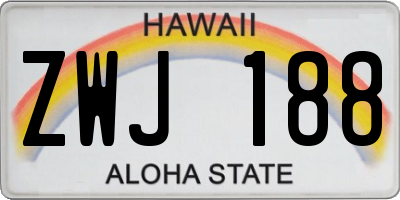 HI license plate ZWJ188