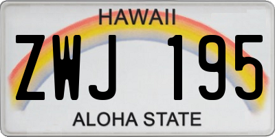 HI license plate ZWJ195