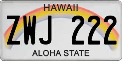 HI license plate ZWJ222