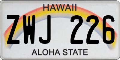 HI license plate ZWJ226