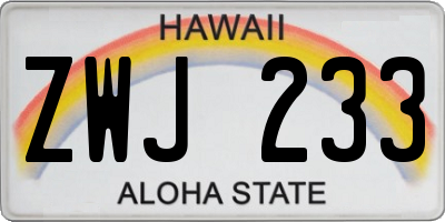HI license plate ZWJ233