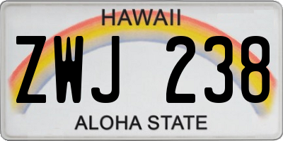 HI license plate ZWJ238