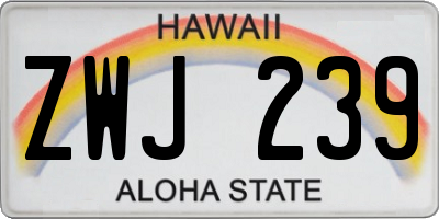 HI license plate ZWJ239