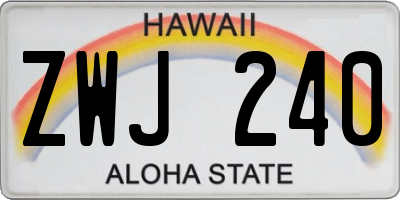 HI license plate ZWJ240