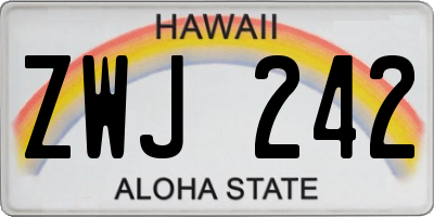 HI license plate ZWJ242