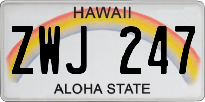HI license plate ZWJ247