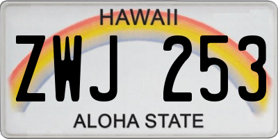 HI license plate ZWJ253